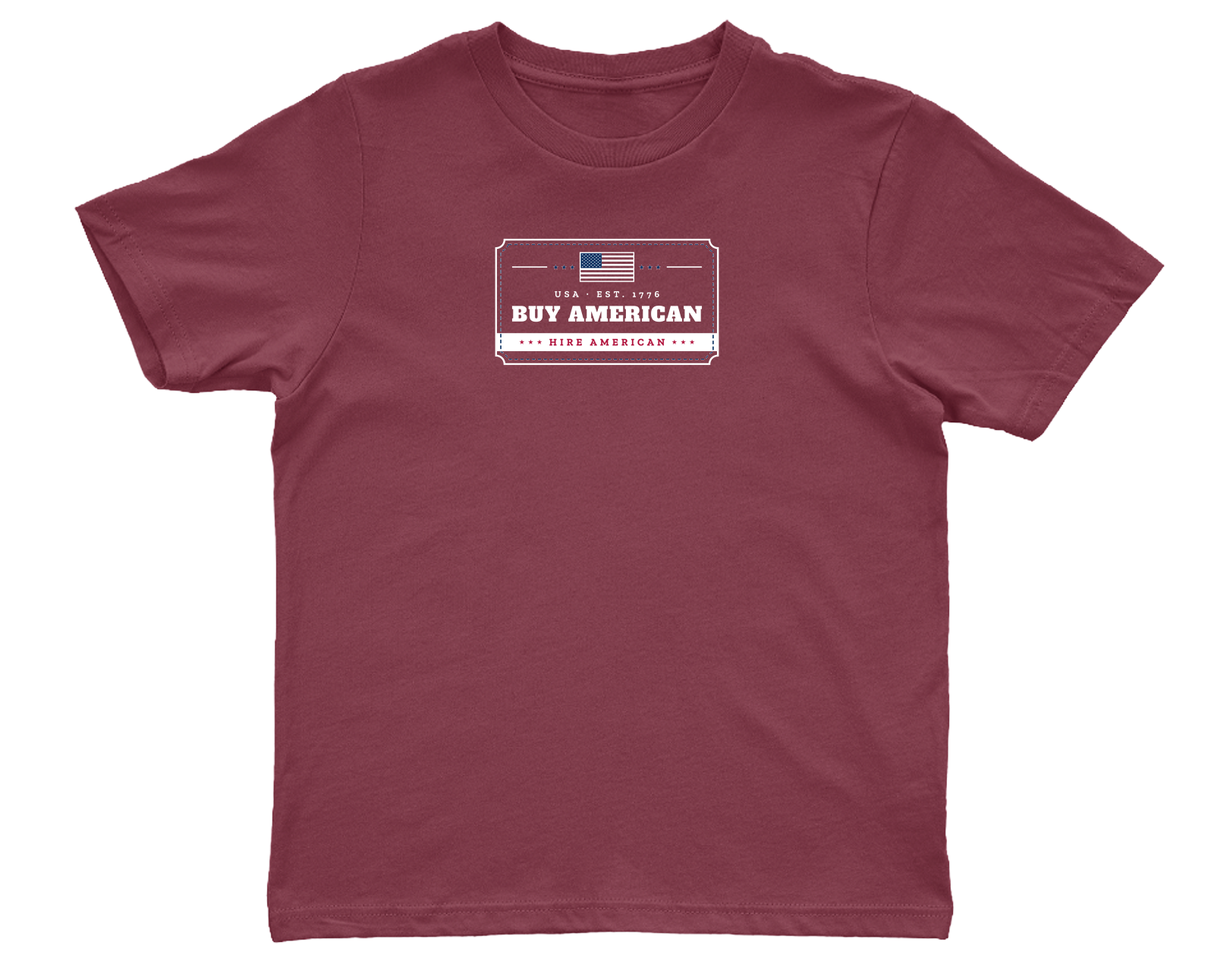 Buy American, Hire American Youth Tee in Crimson