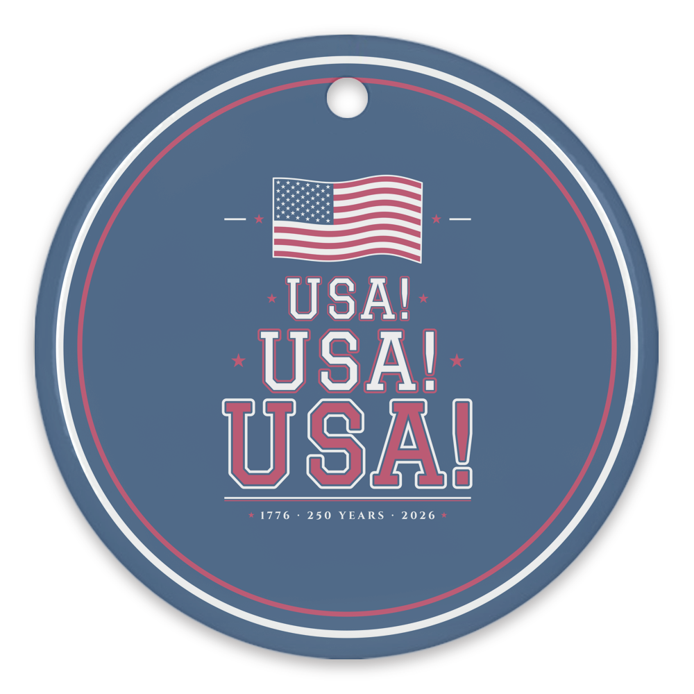 USA! USA! USA! Porcelain Ornament