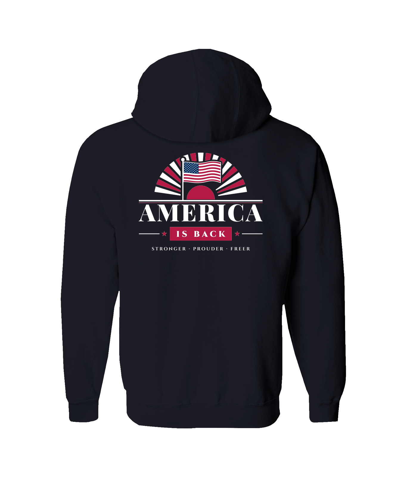 America Is Back Zip Hoodie in Navy