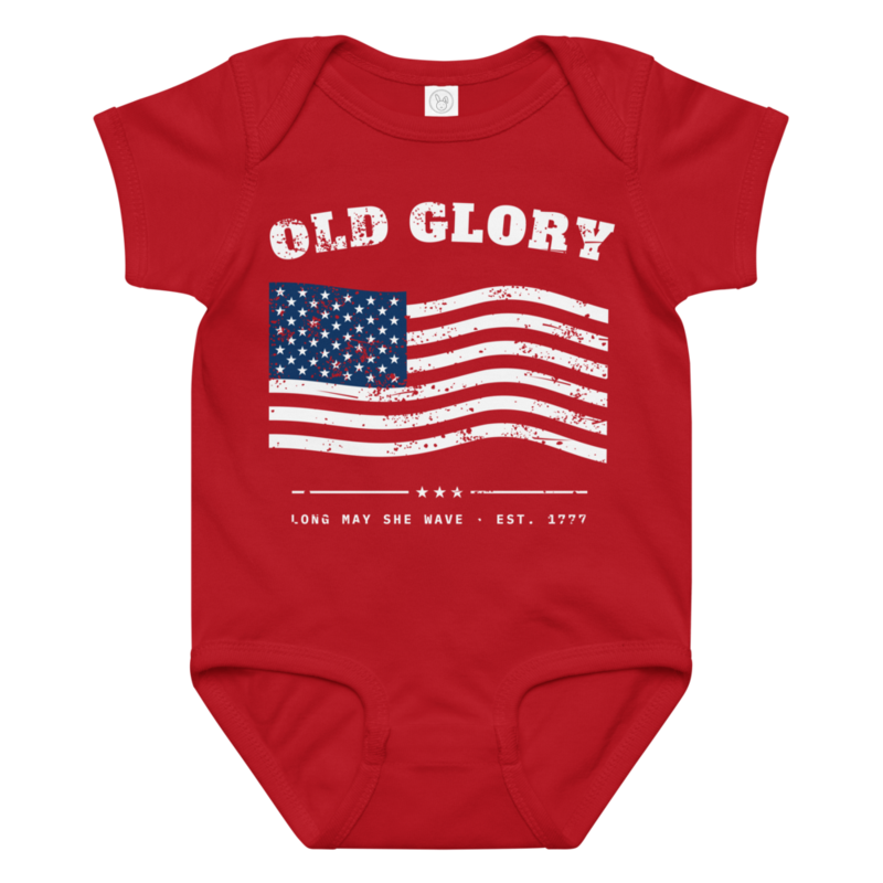 Old Glory Baby Bodysuit in Red