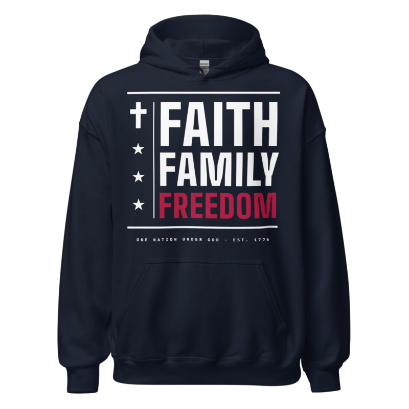Faith Family Freedom Hoodie in Navy