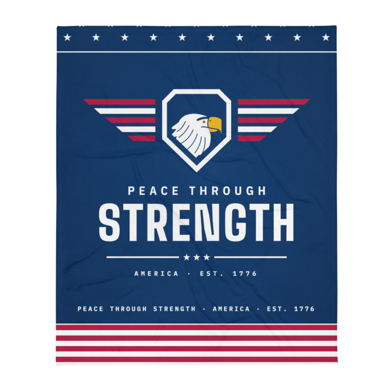 Peace Through Strength Throw Blanket