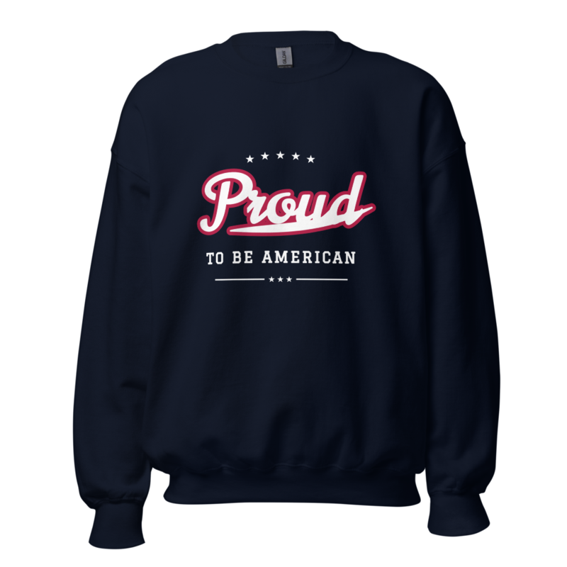 Proud to Be American Crewneck Sweatshirt in Navy