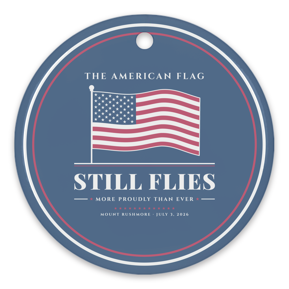 The American Flag Still Flies Porcelain Ornament