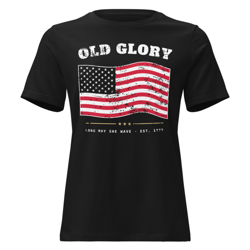 Old Glory Women’s Relaxed Tee in Black
