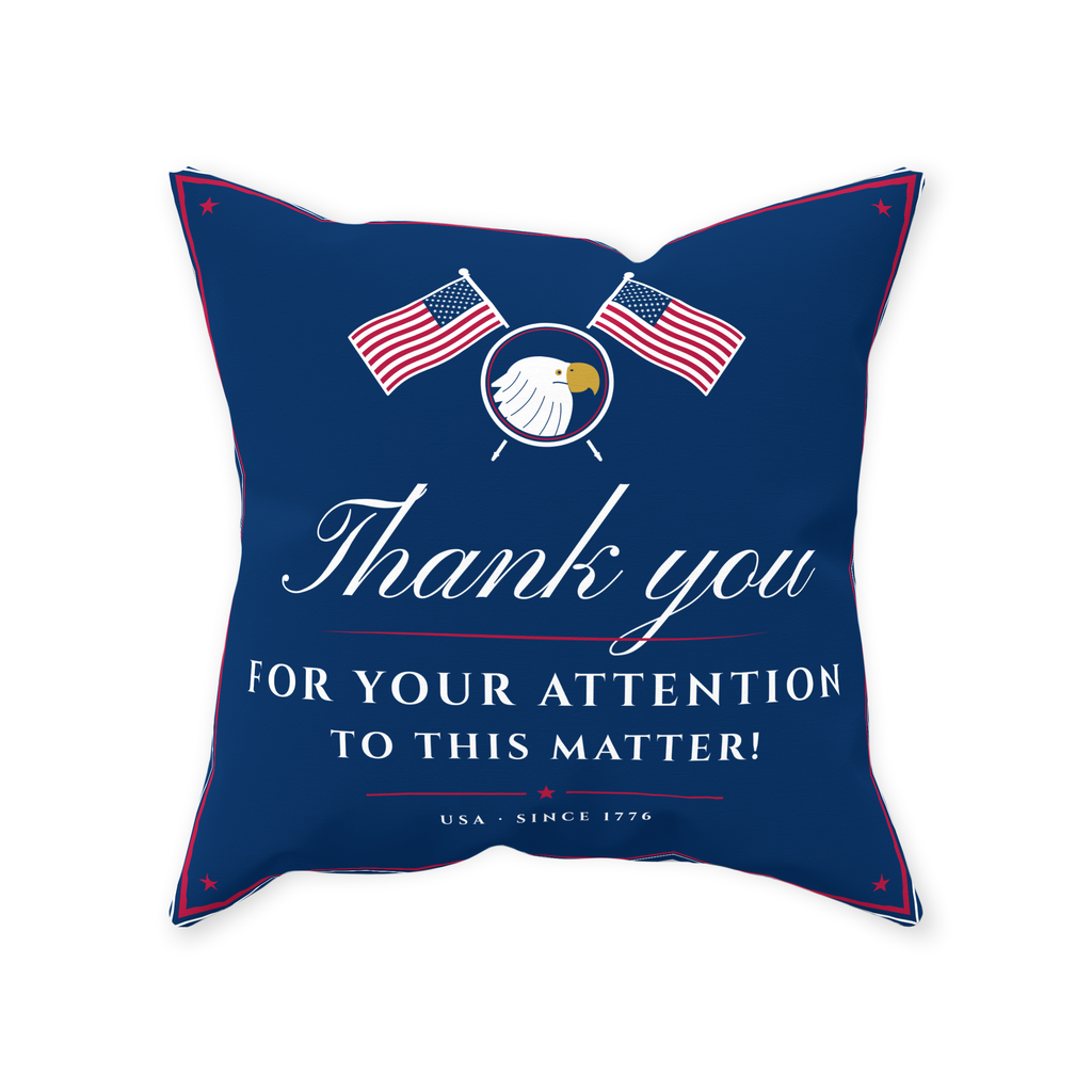 Thank You for Your Attention Outdoor Pillow, photo 1 of 2