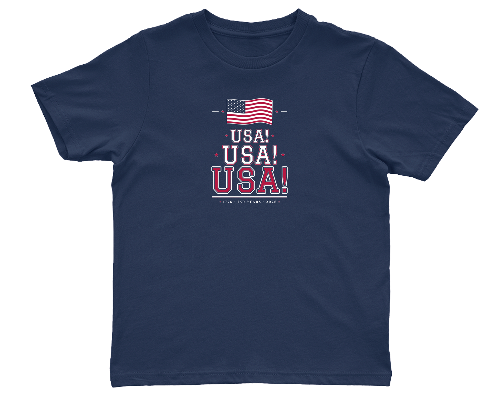 USA! USA! USA! Youth Tee in True Navy