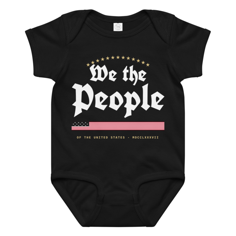 We the People Baby Bodysuit in Black