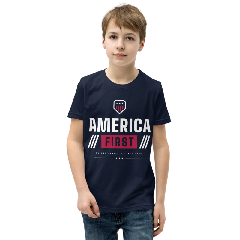 America First Youth Tee in Navy