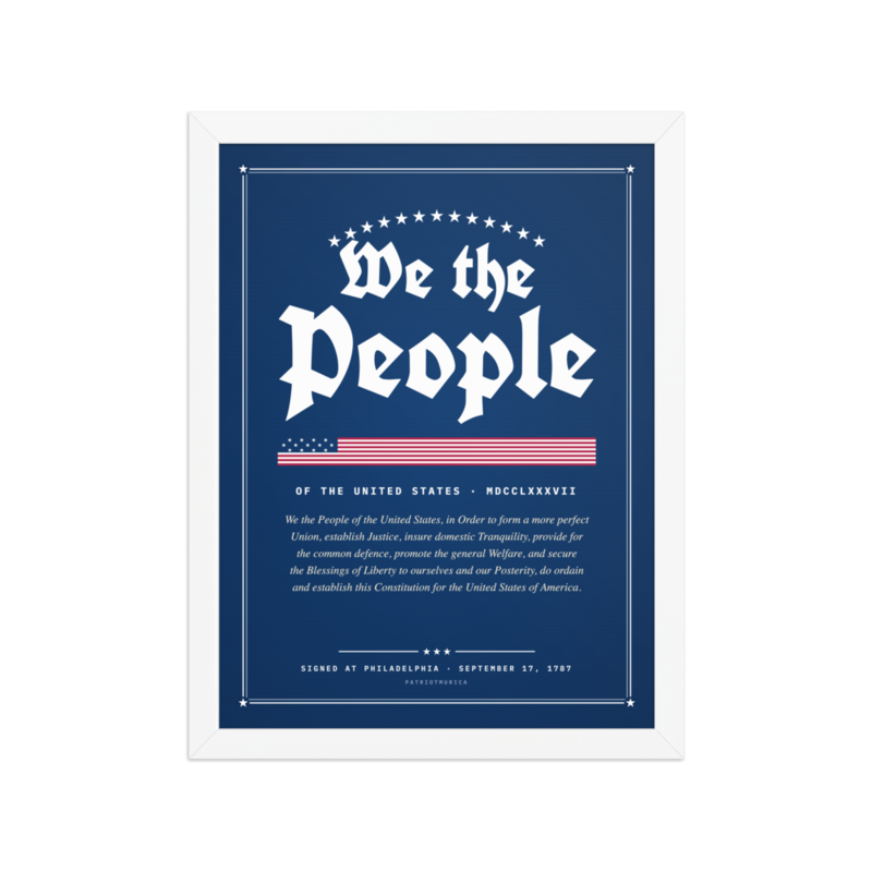 We the People Framed Print in White