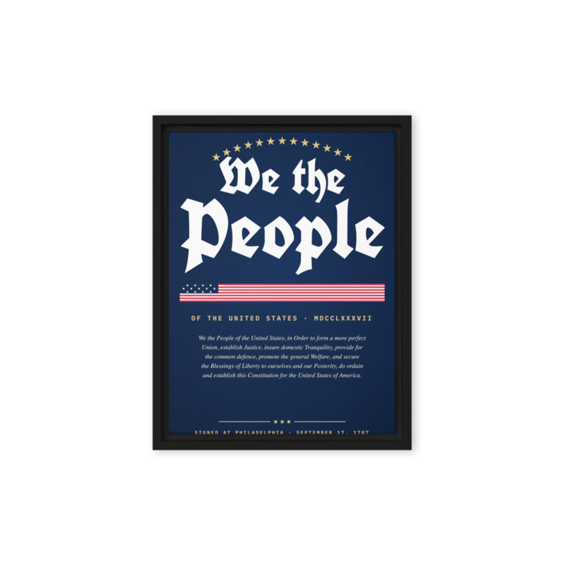We the People Framed Canvas in Black