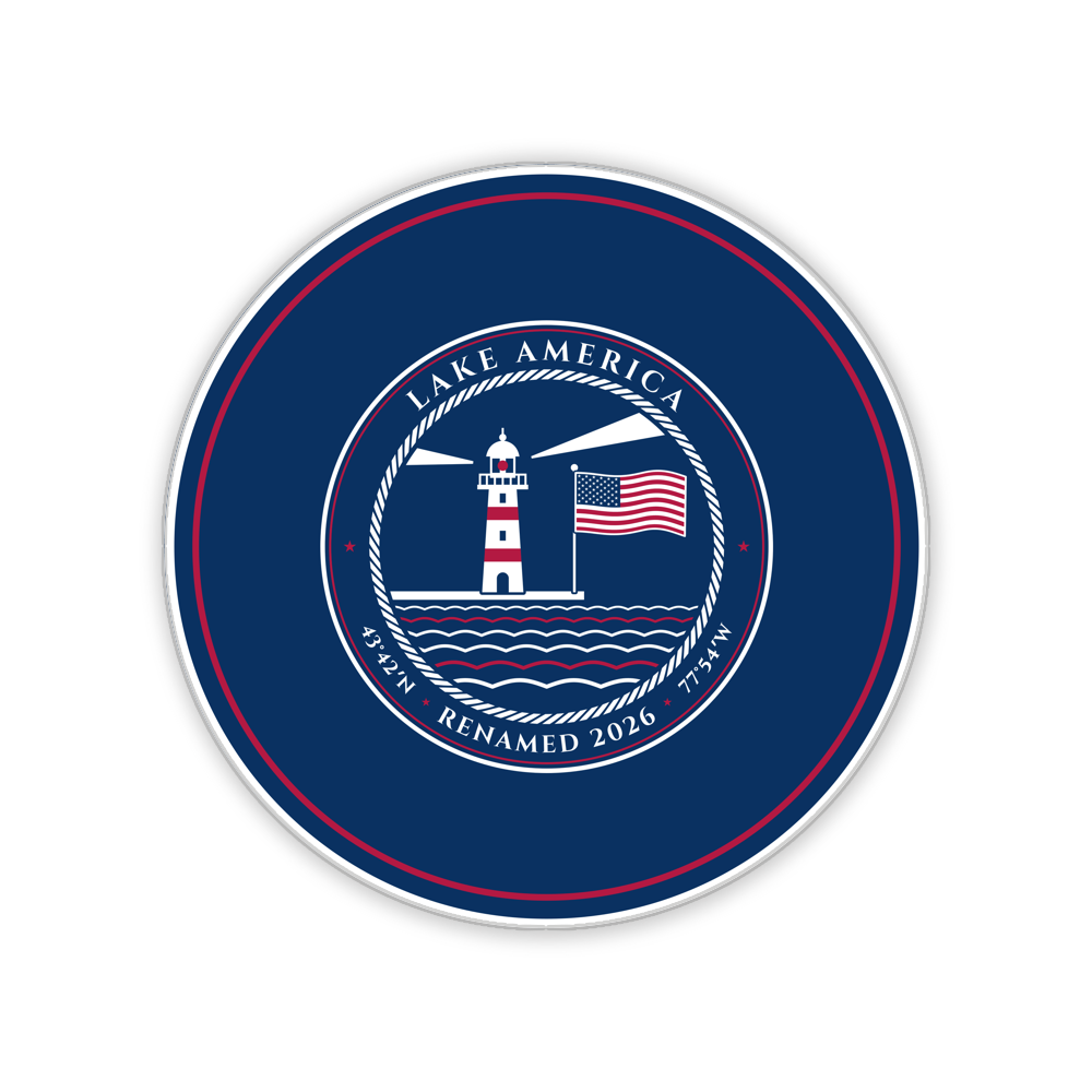 Lake America Round Wood Sign