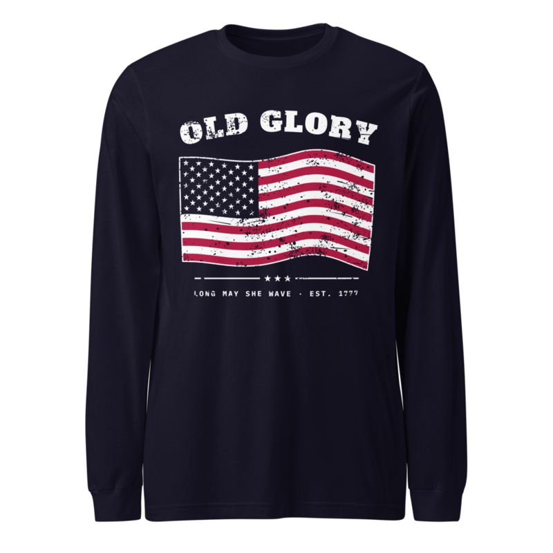 Old Glory Long Sleeve Tee in Navy