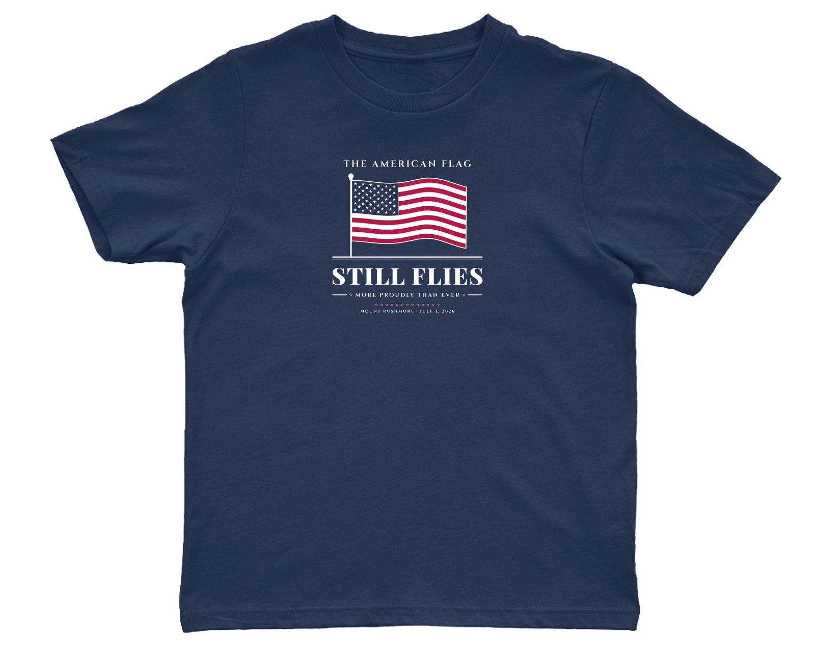 The American Flag Still Flies Youth Tee in True Navy