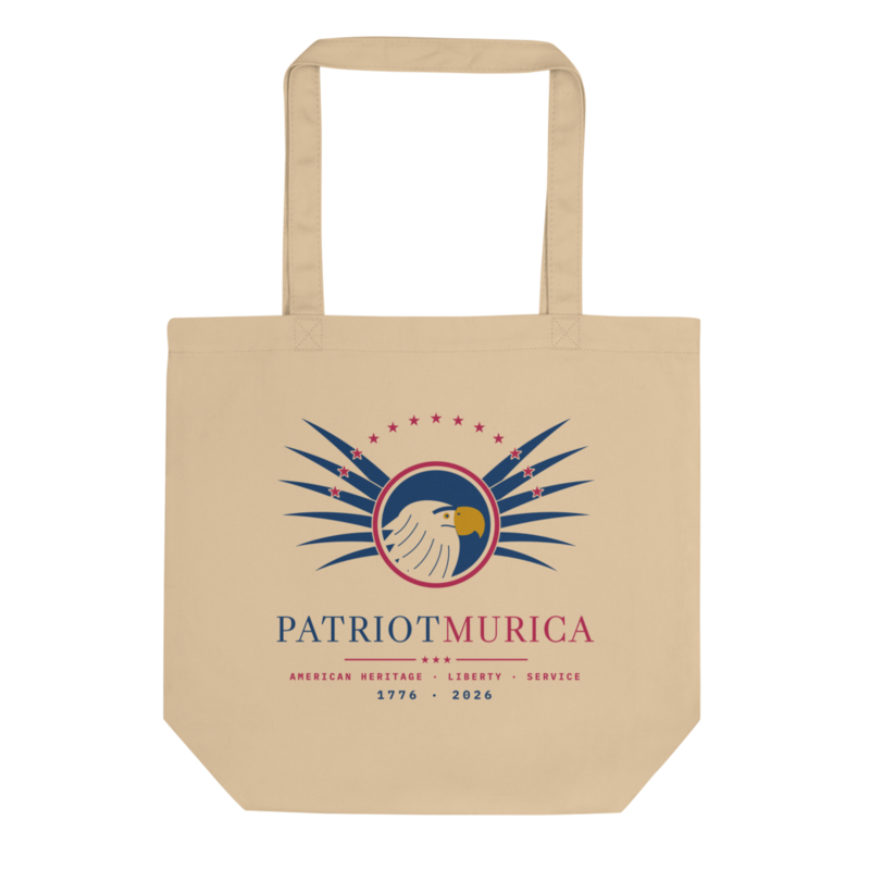 PatriotMurica Crest Tote Bag in Oyster