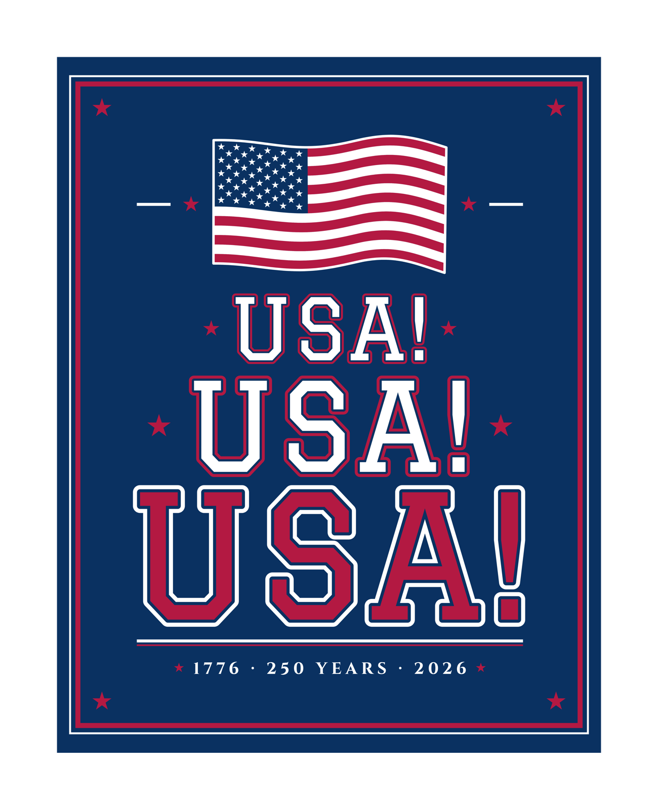 USA! USA! USA! Mounted Print