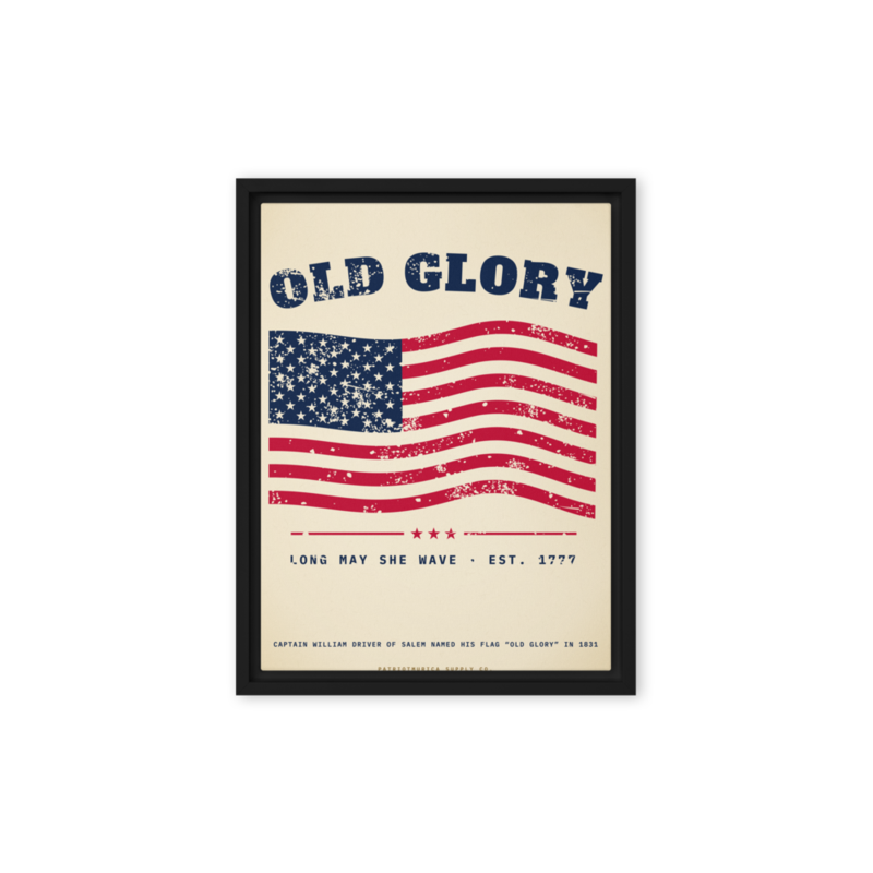 Old Glory Framed Canvas in Black