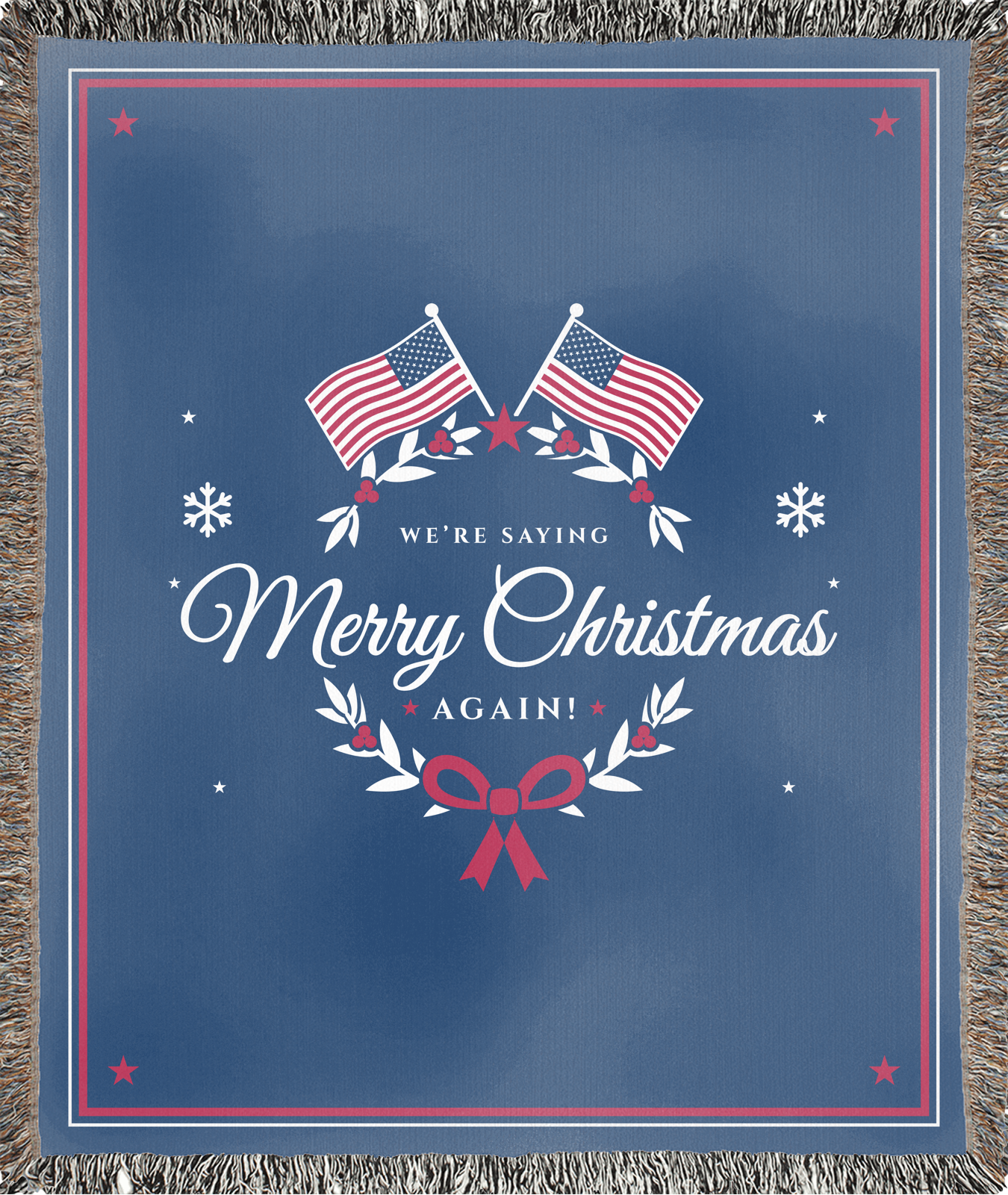 Merry Christmas Woven Blanket