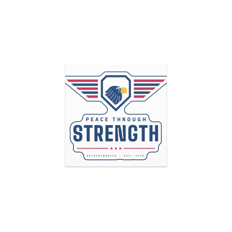 Peace Through Strength Car Magnet