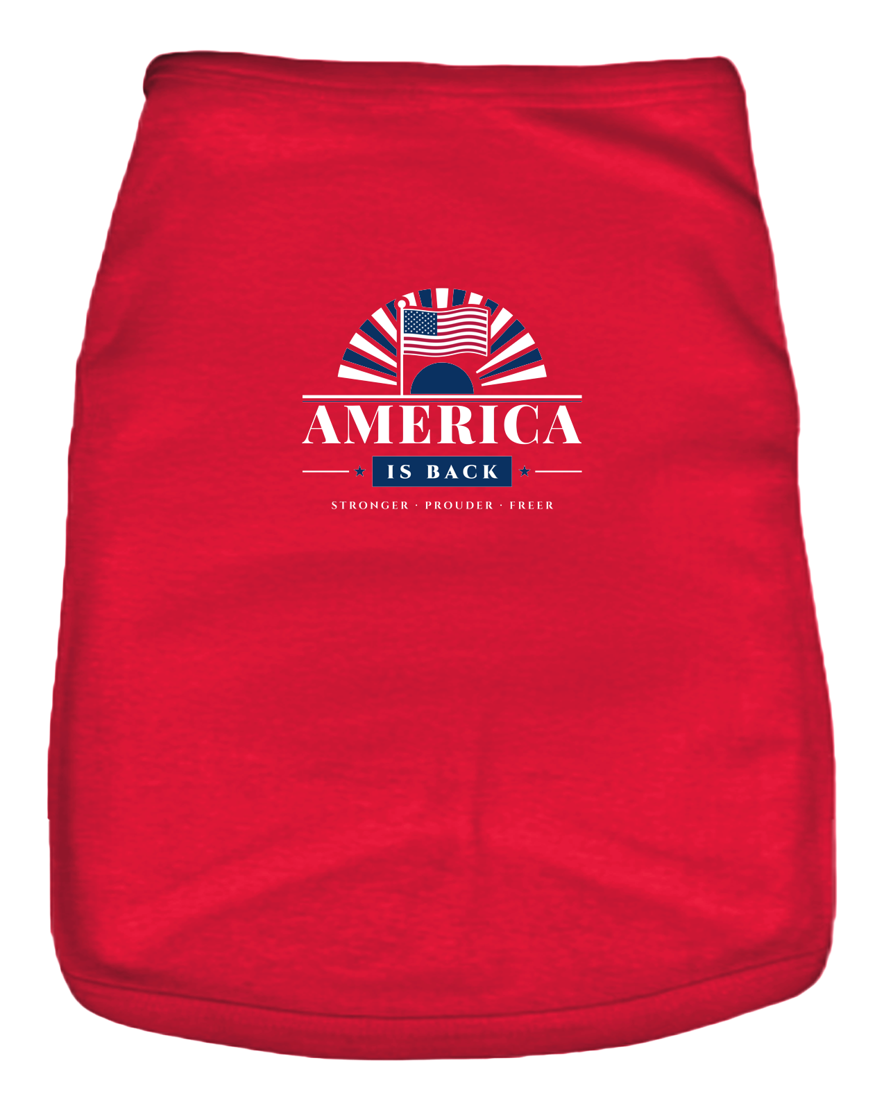 America Is Back Small Dog Tank in Red
