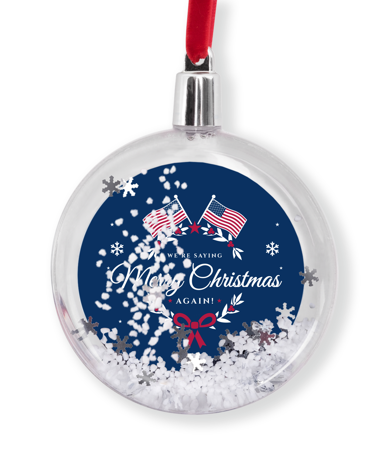 Merry Christmas Snow Globe Ornament