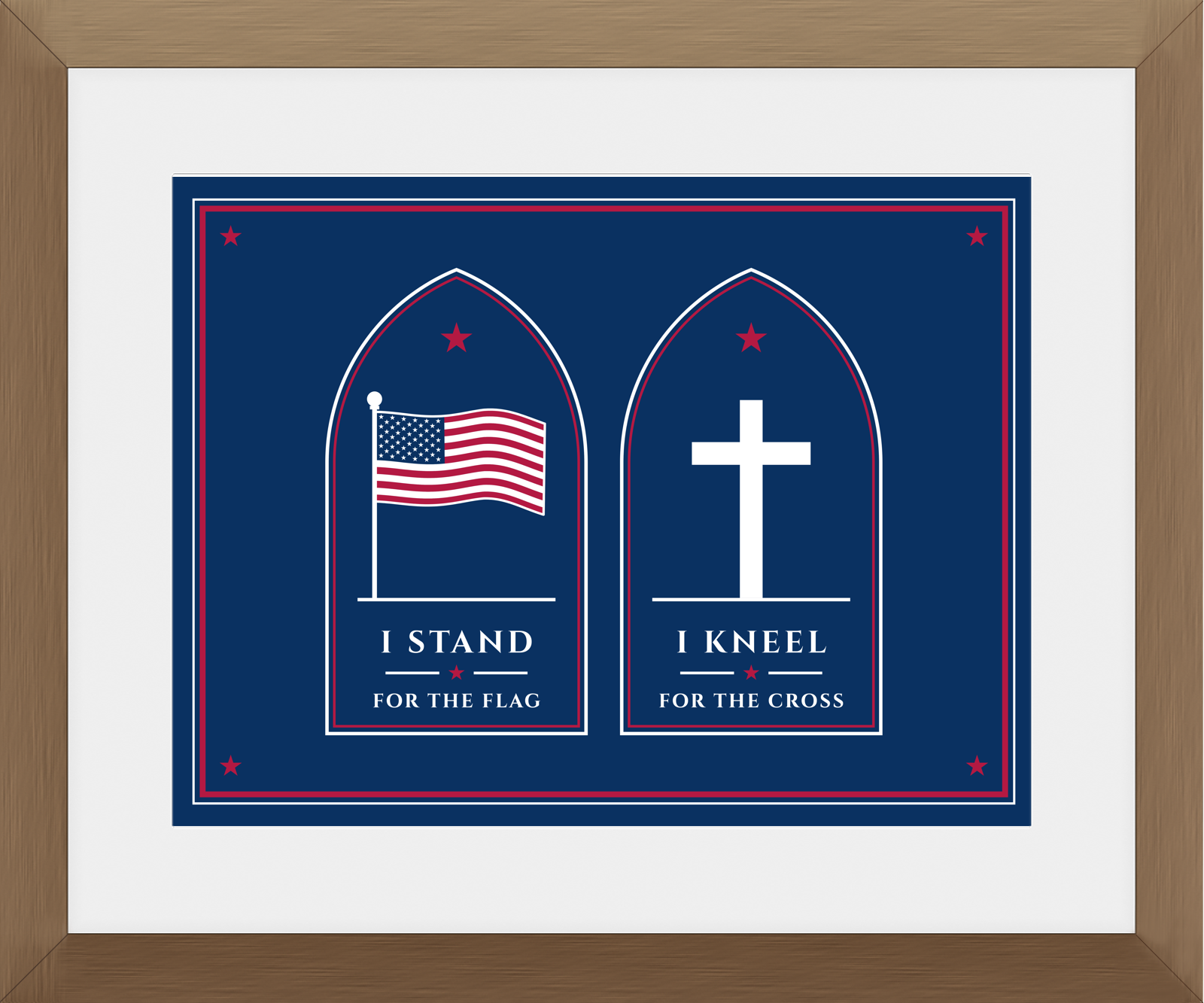 Stand for the Flag Framed Print in Walnut Frame
