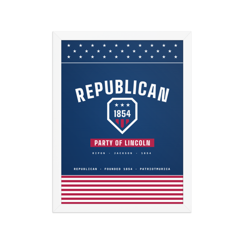 Republican 1854 Framed Print in White