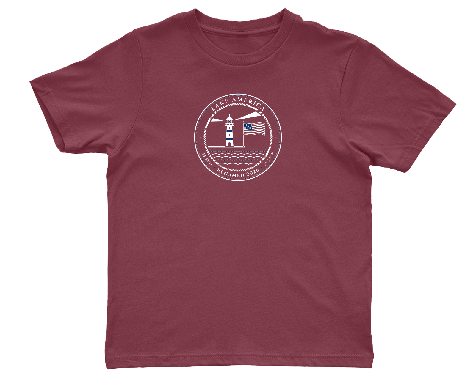 Lake America Youth Tee in Crimson