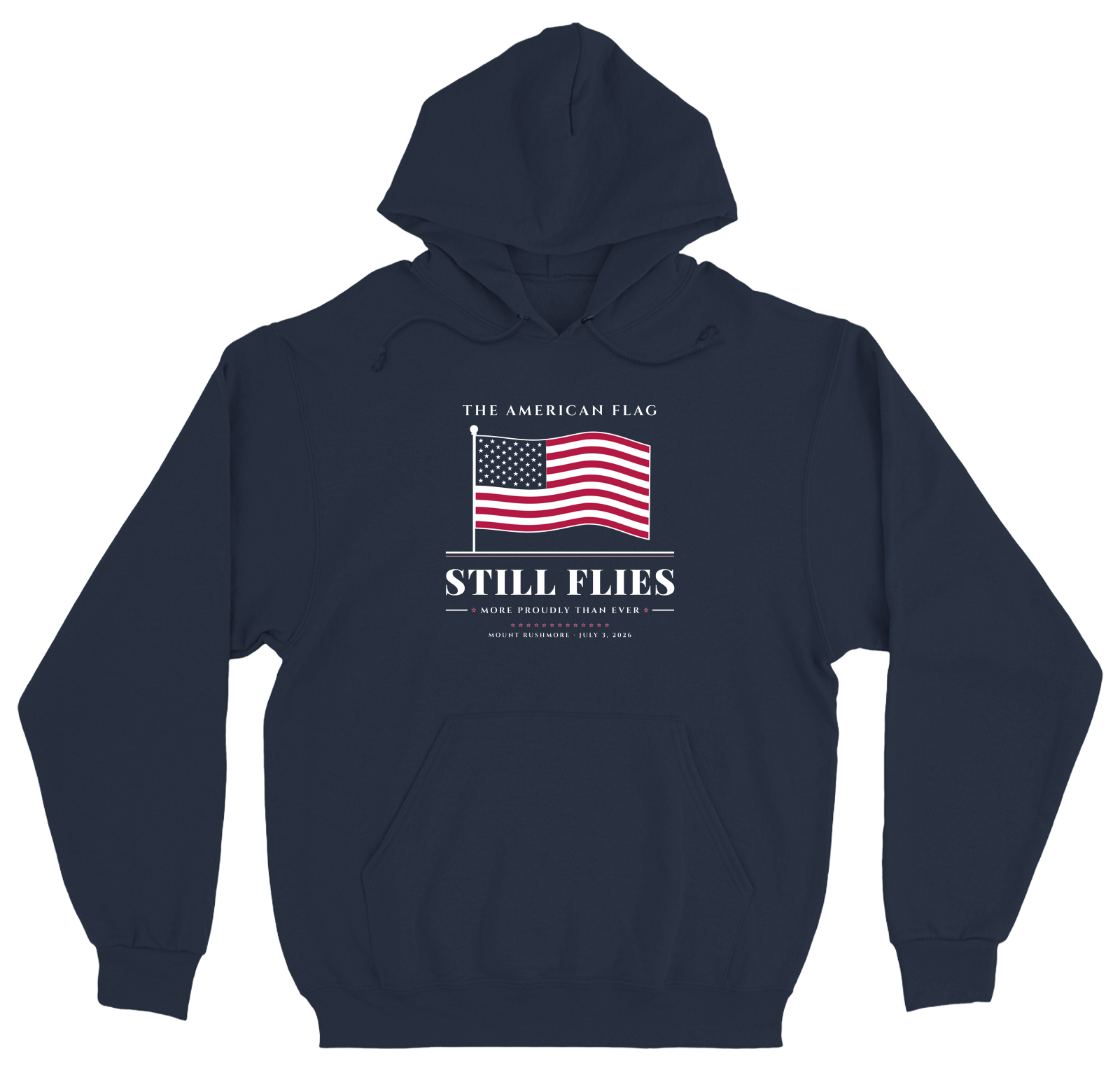 The American Flag Still Flies U.S.-Sewn Hoodie in Navy