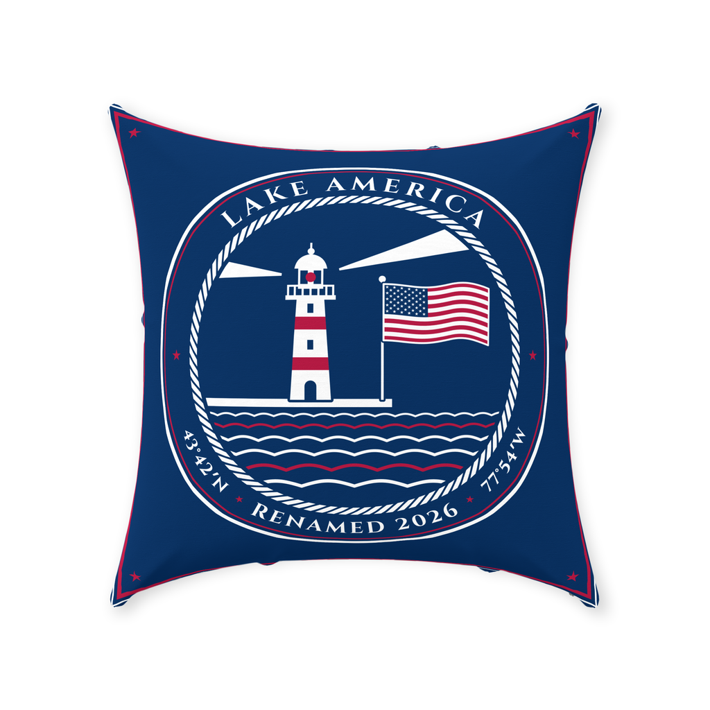 Lake America Linen Throw Pillow