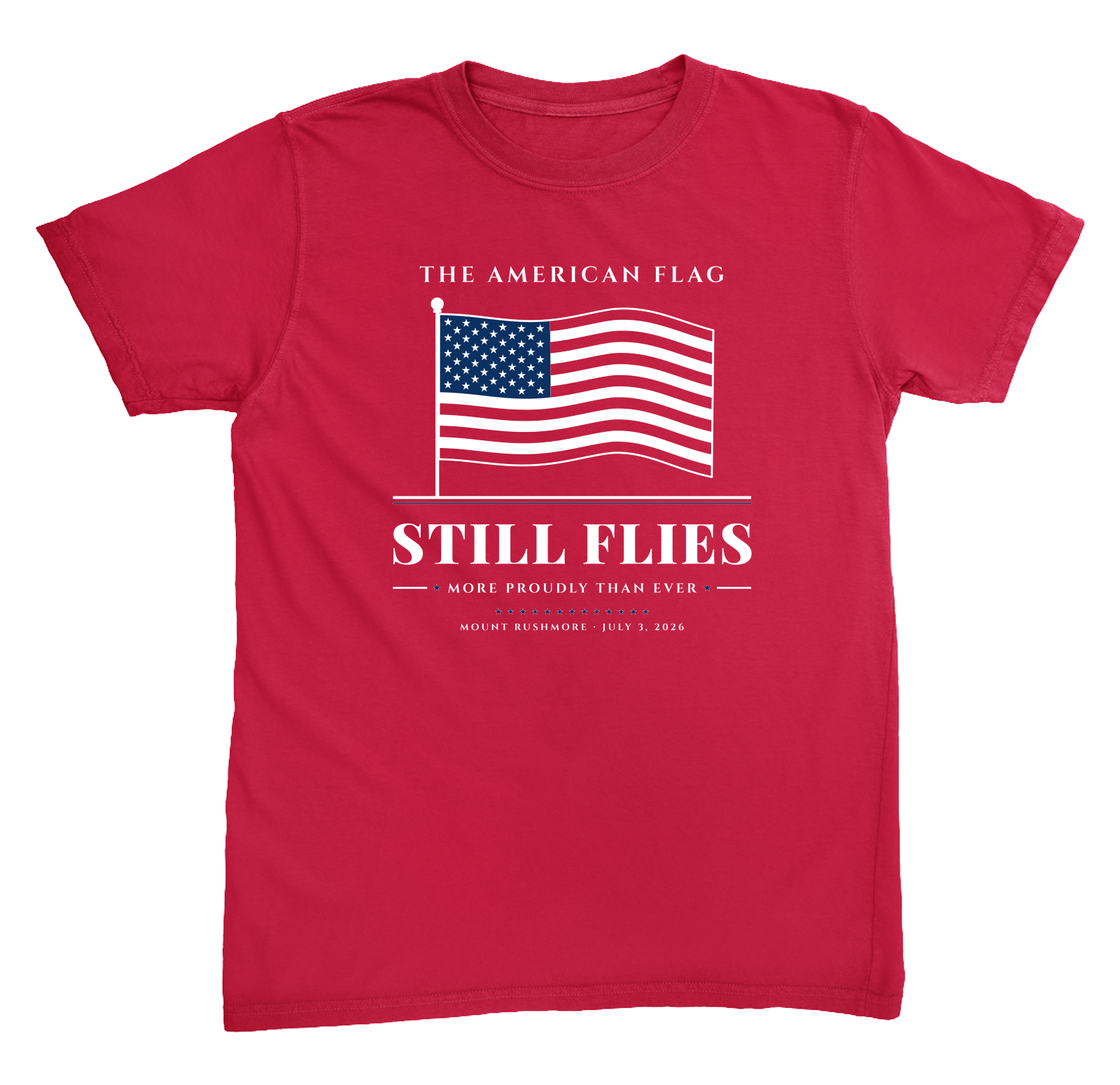 The American Flag Still Flies Heavyweight Tee in Red