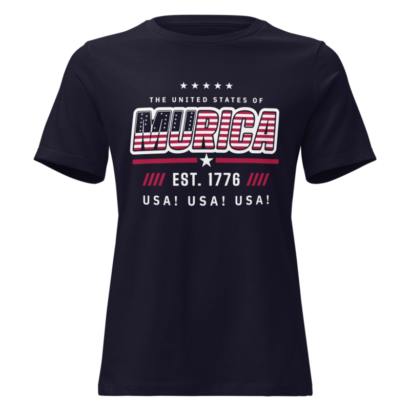Murica Women’s Relaxed Tee in Navy