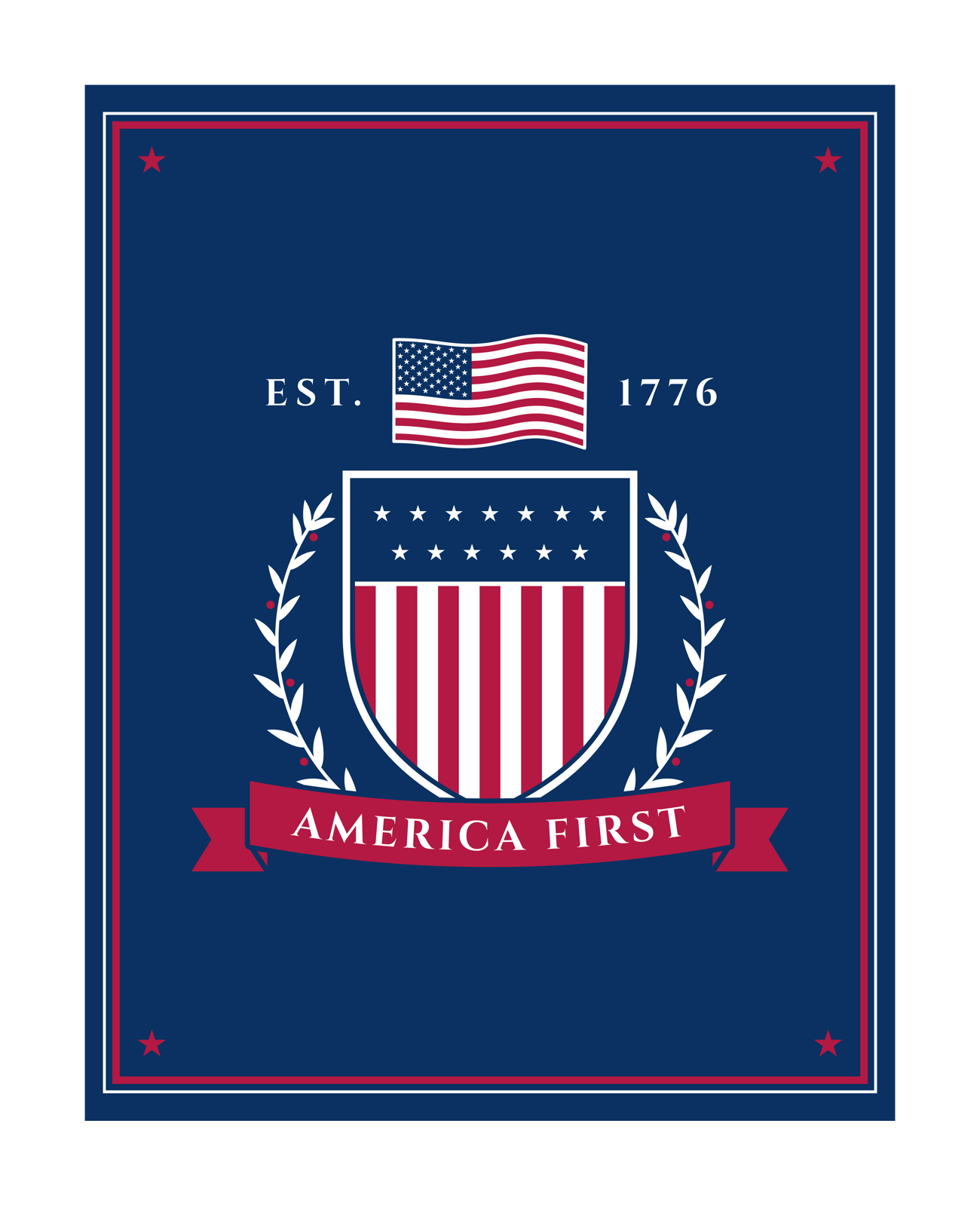 America First Crest Mounted Print