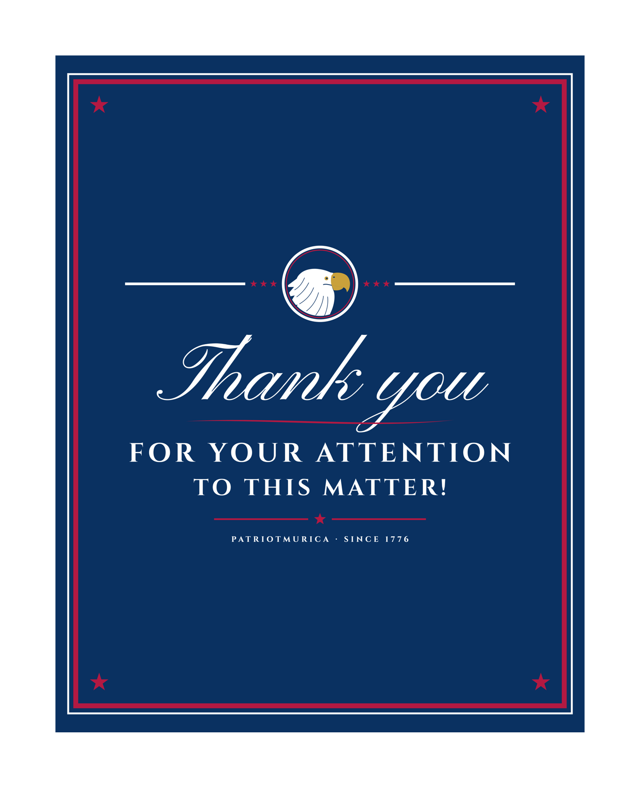Thank You for Your Attention Mounted Print