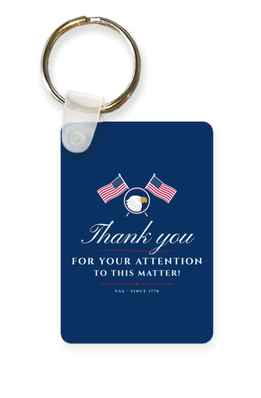 Thank You for Your Attention Metal Key Chain