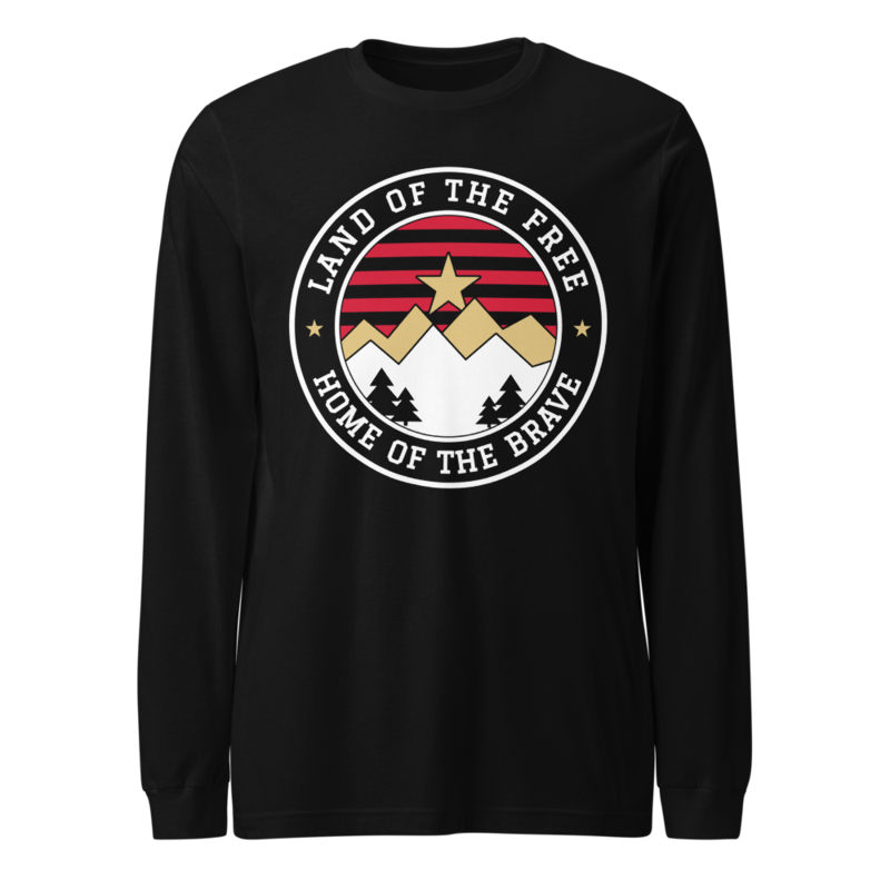 Land of the Free Long Sleeve Tee in Black