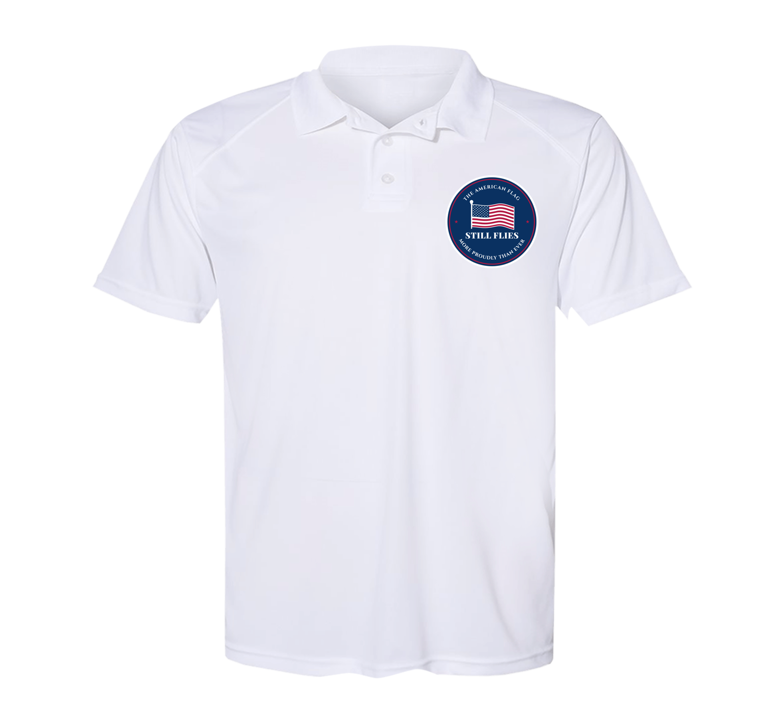 The American Flag Still Flies Polo in White