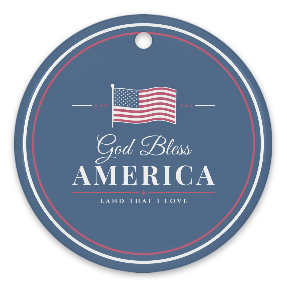 God Bless America Porcelain Ornament