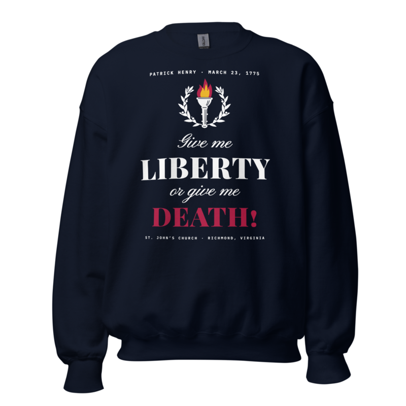 Liberty or Death Crewneck Sweatshirt in Navy
