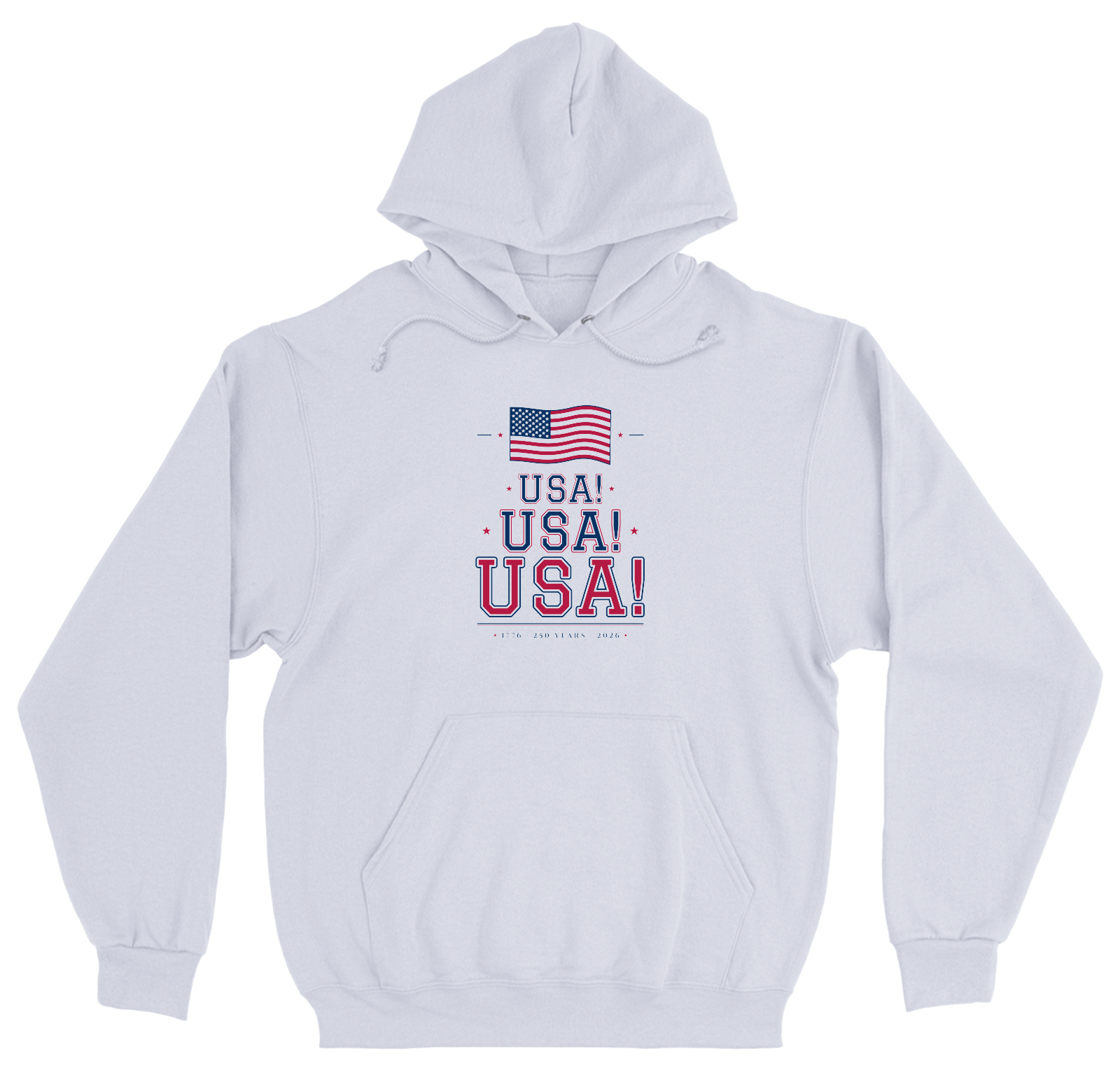 USA! USA! USA! Heavyweight Hoodie in White