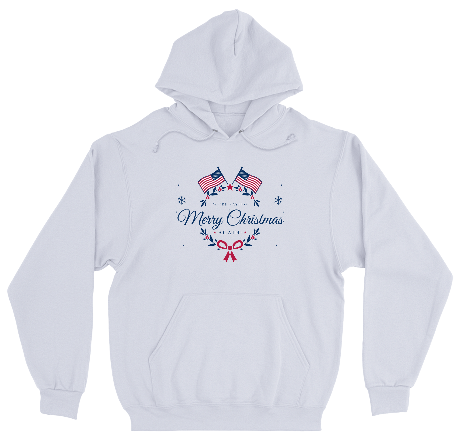 Merry Christmas Heavyweight Hoodie in White