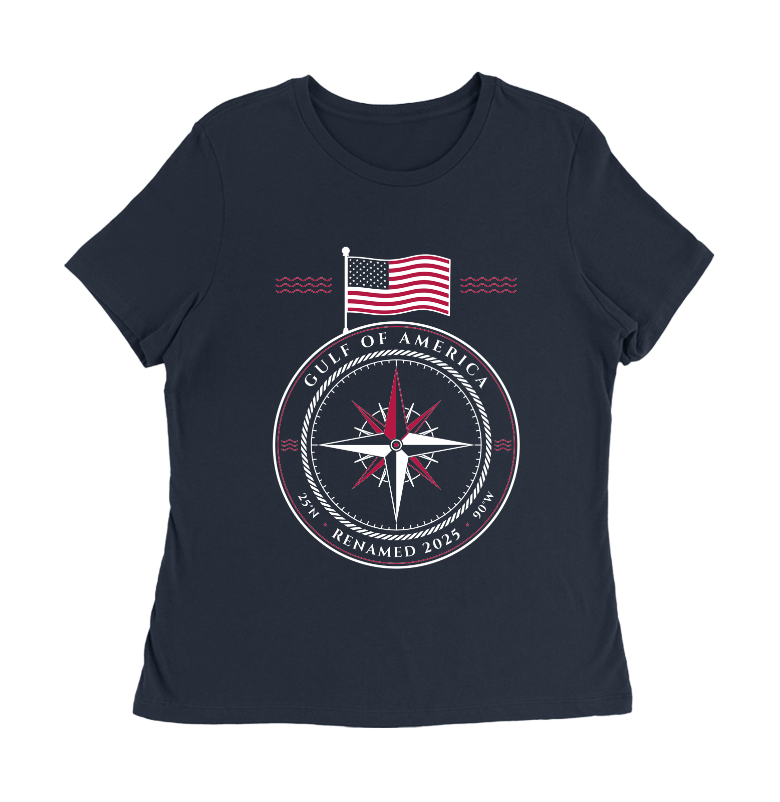 Gulf of America Women's Relaxed Tee in Navy
