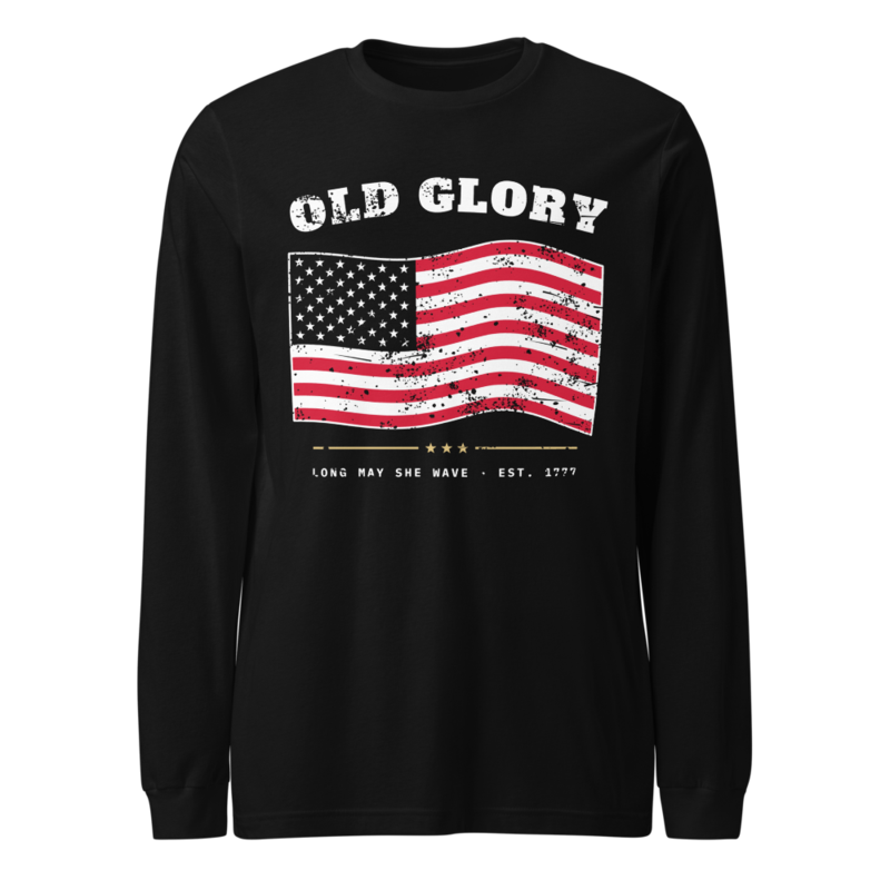 Old Glory Long Sleeve Tee in Black