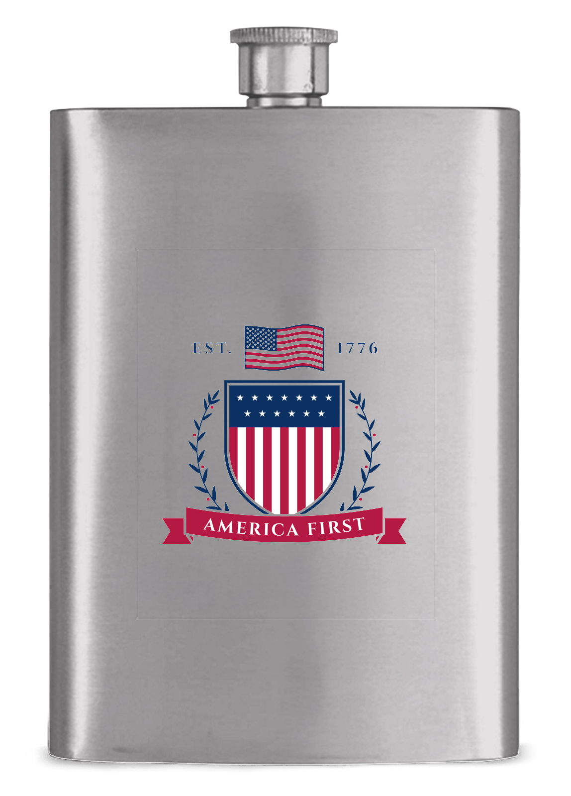 America First Crest Hip Flask