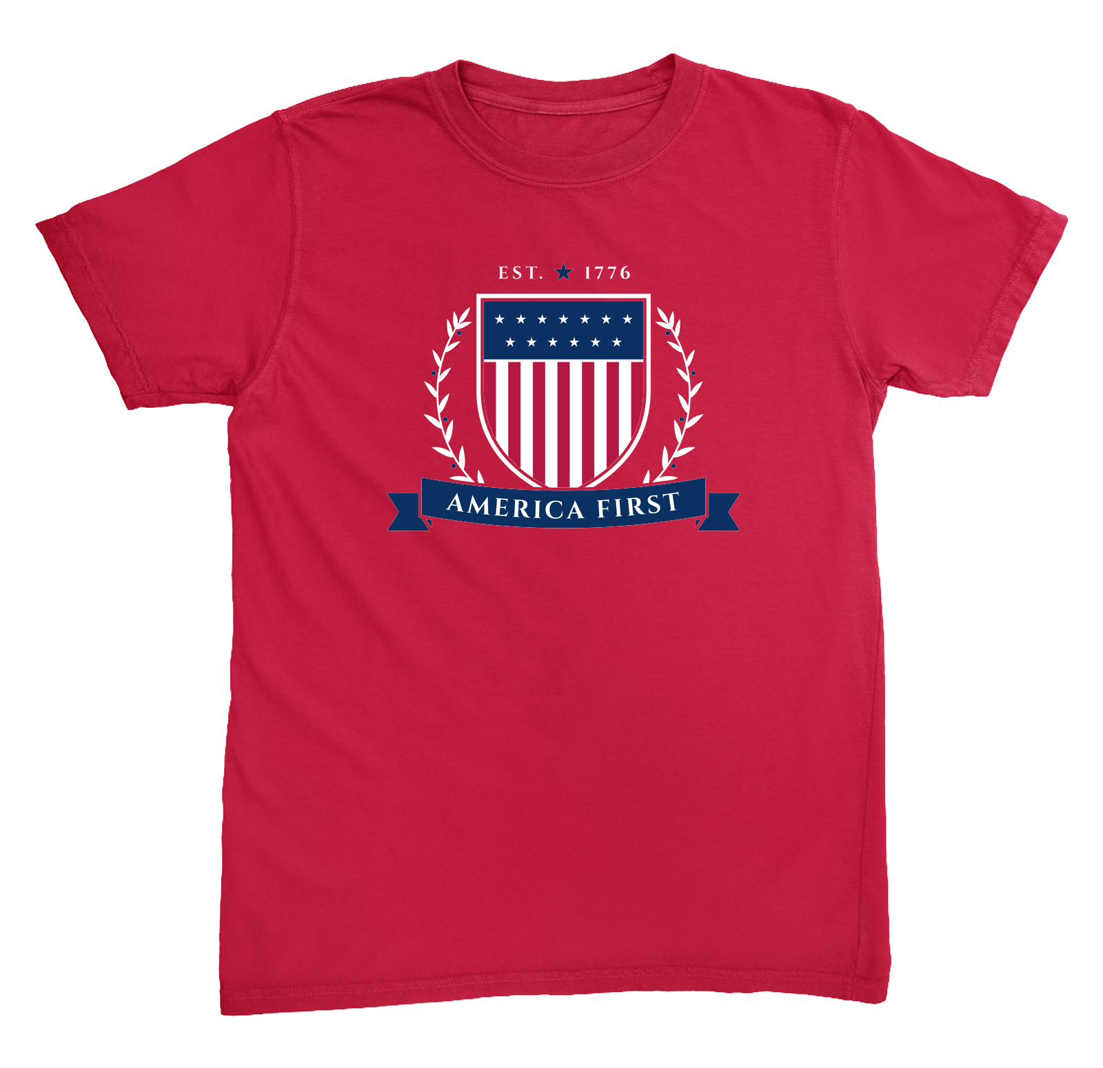 America First Crest Heavyweight Tee in Red