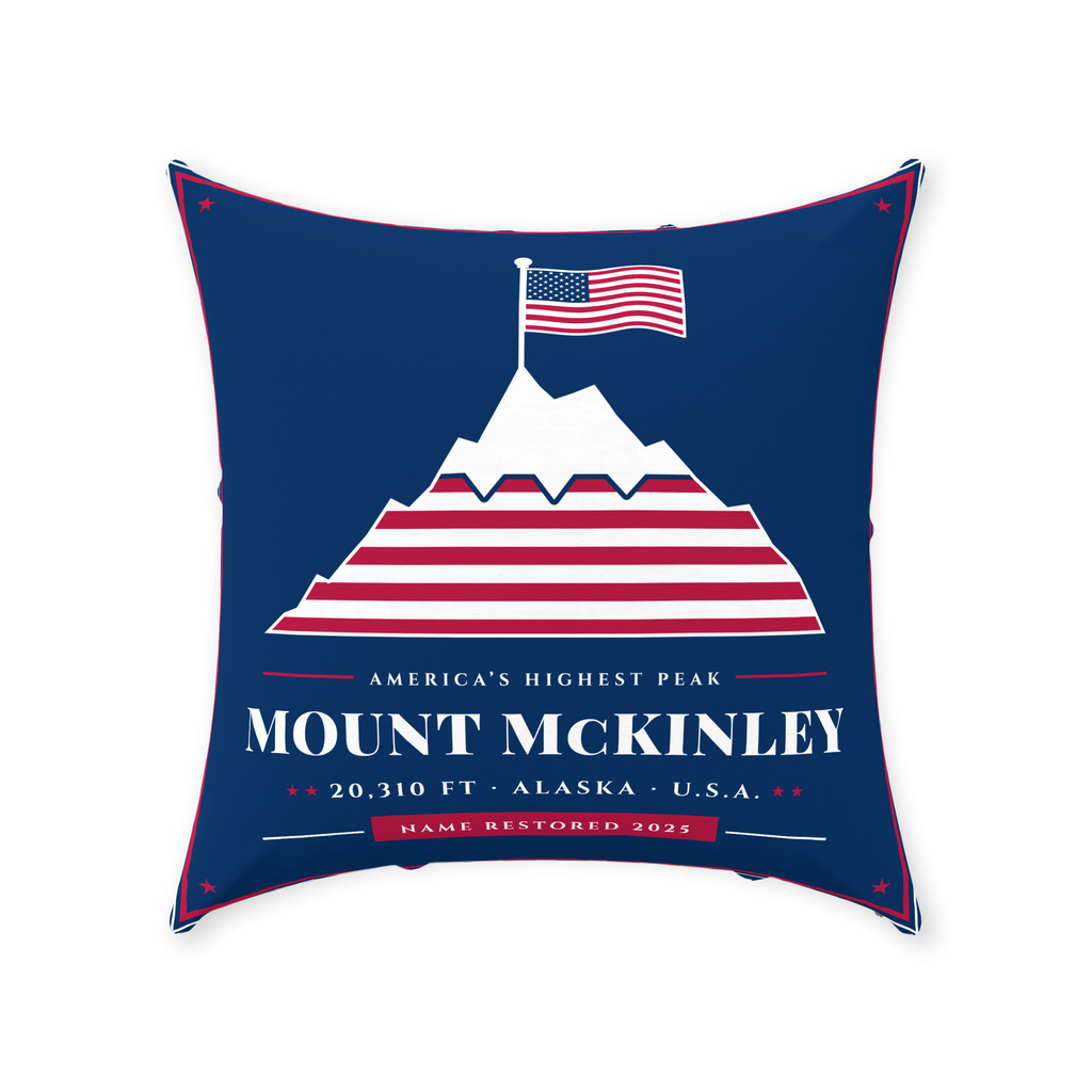 Mount McKinley Linen Throw Pillow
