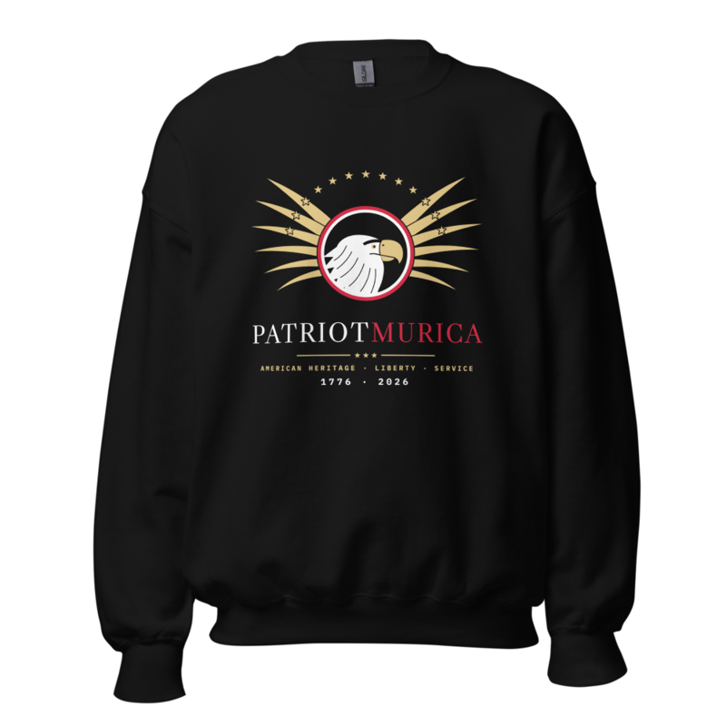 PatriotMurica Crest Crewneck Sweatshirt in Black