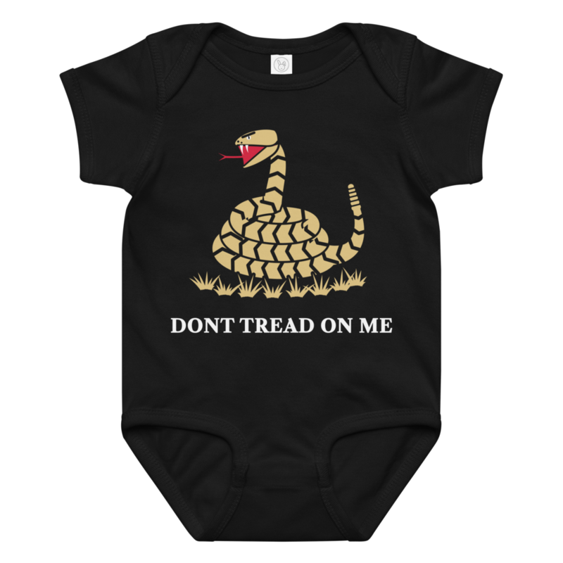 Don’t Tread on Me Baby Bodysuit in Black