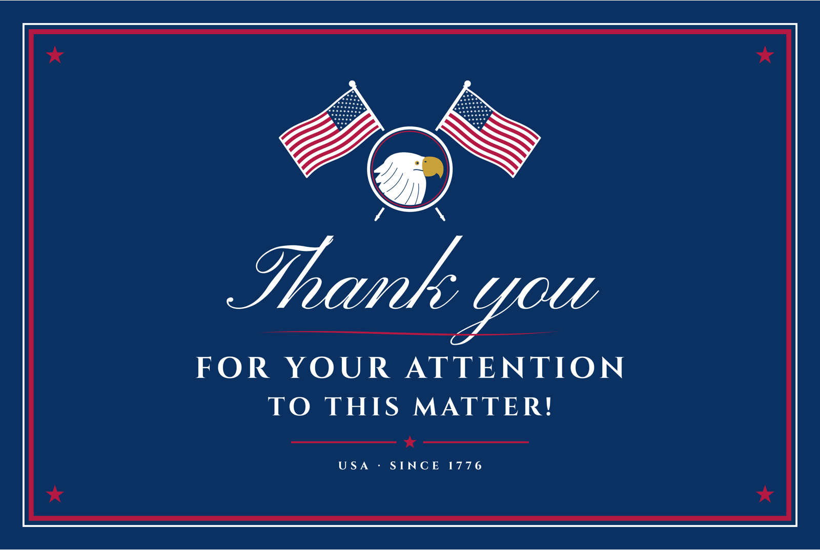 Thank You for Your Attention Metal Print