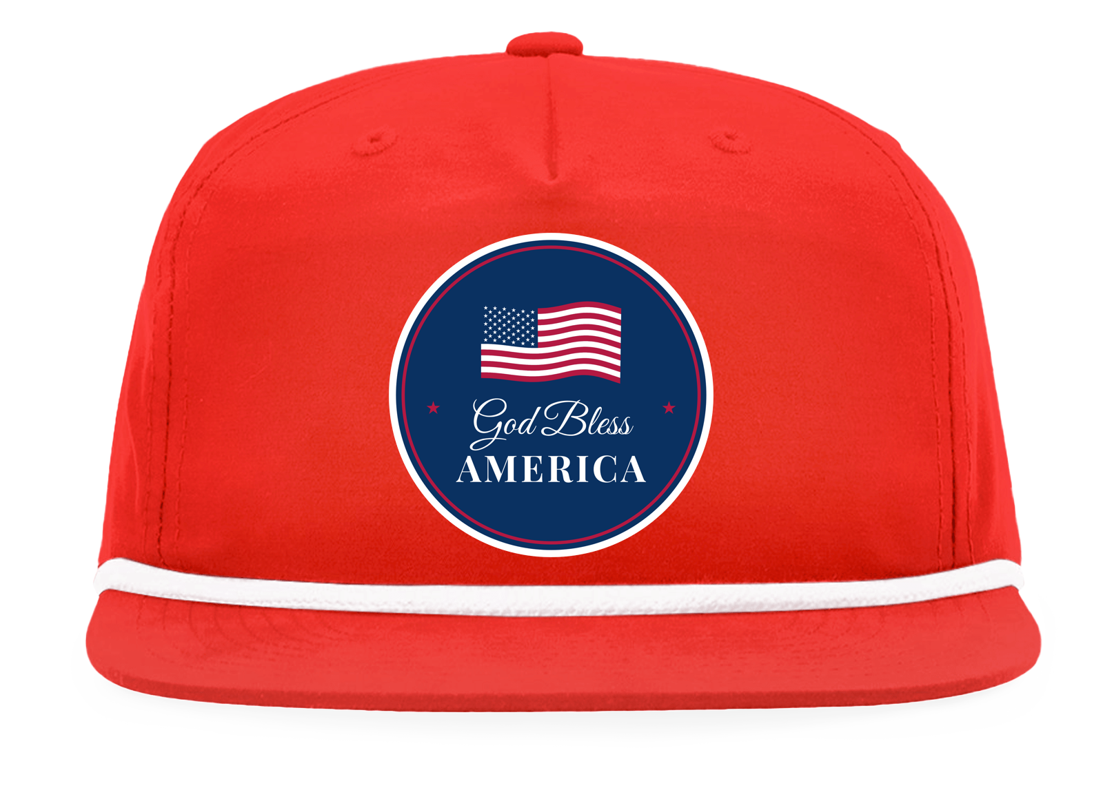 God Bless America Rope Snapback Cap in Red / White Rope